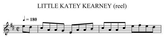LITTLE KATEY KEARNEY (reel) - staff notation