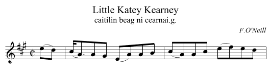Little Katey Kearney - staff notation