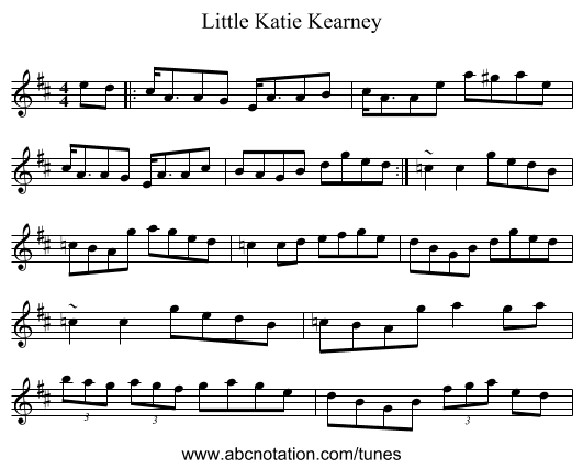 Little Katie Kearney - staff notation