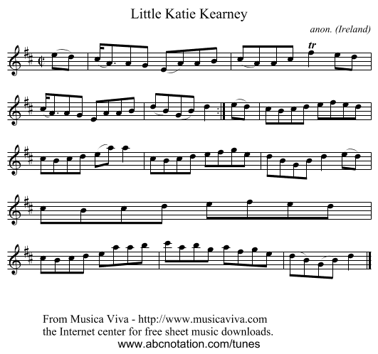 Little Katie Kearney - staff notation