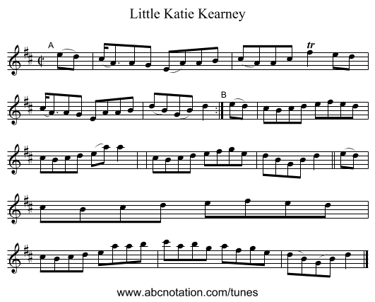 Little Katie Kearney - staff notation