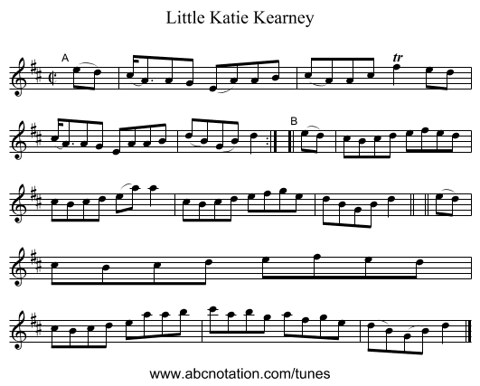 Little Katie Kearney - staff notation