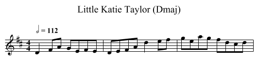 Little Katie Taylor (Dmaj) - staff notation