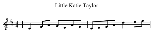 Little Katie Taylor - staff notation