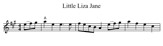 Little Liza Jane - staff notation