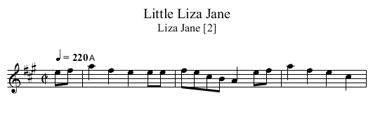 Little Liza Jane - staff notation