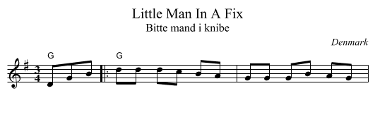 Little Man In A Fix - staff notation