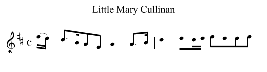 Little Mary Cullinan - staff notation