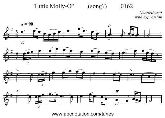 Little Molly-O (song?) 0162 - staff notation