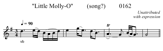 Little Molly-O         (song?)         0162 - staff notation