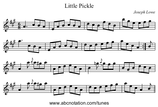 Little Pickle - staff notation
