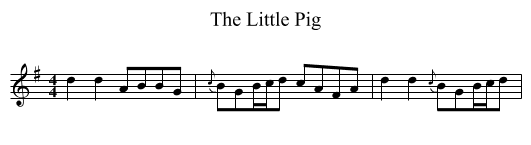 Little Pig, The  - staff notation