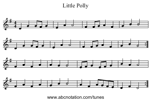 Little Polly - staff notation