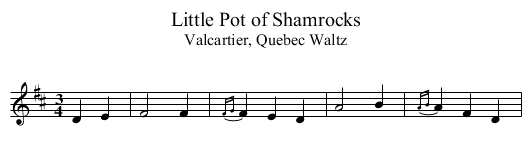 Little Pot of Shamrocks - staff notation