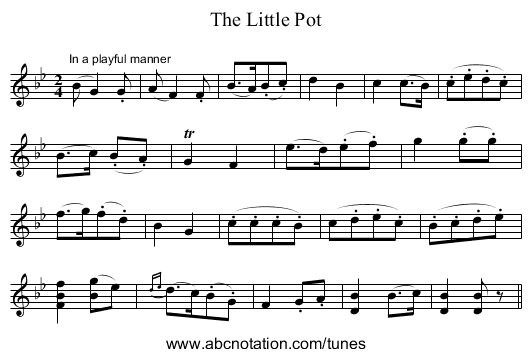 Little Pot, The - staff notation