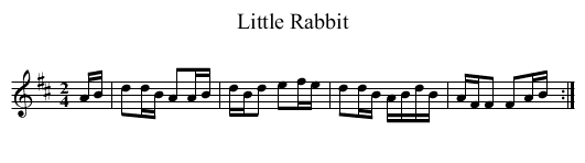 Little Rabbit - staff notation