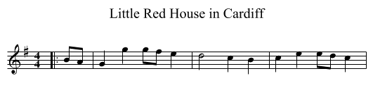 Little Red House in Cardiff - staff notation