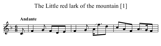 Little red lark of the mountain [1], The - staff notation