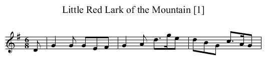 Little Red Lark of the Mountain [1] - staff notation