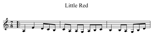 Little Red - staff notation