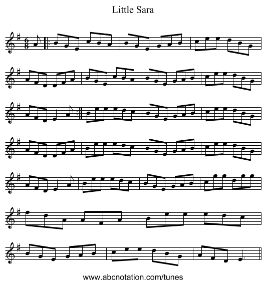 Little Sara - staff notation