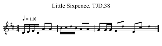 Little Sixpence. TJD.38 - staff notation
