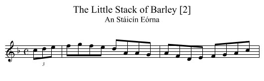 Little Stack of Barley [2], The - staff notation