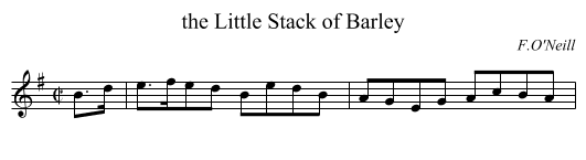 Little Stack of Barley, the  - staff notation