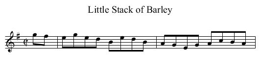 Little Stack of Barley - staff notation