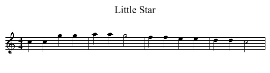Little Star - staff notation