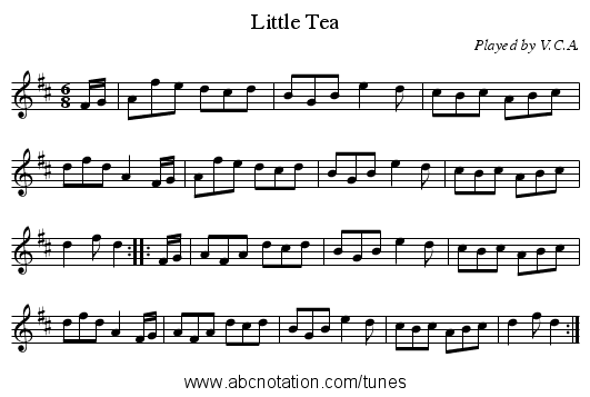 Little Tea - staff notation