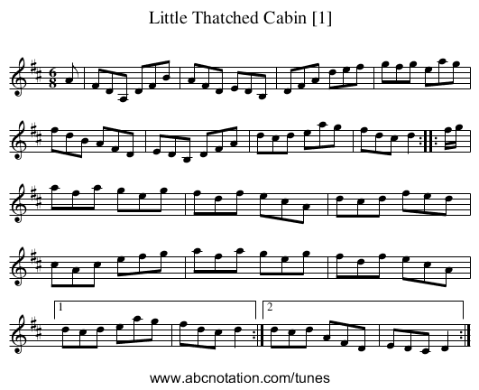 Little Thatched Cabin [1] - staff notation