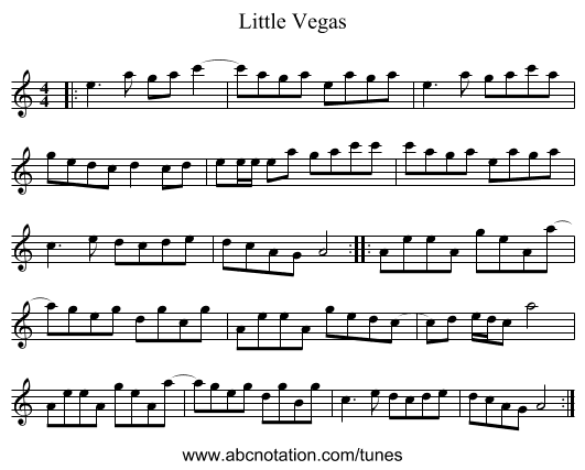 Little Vegas - staff notation