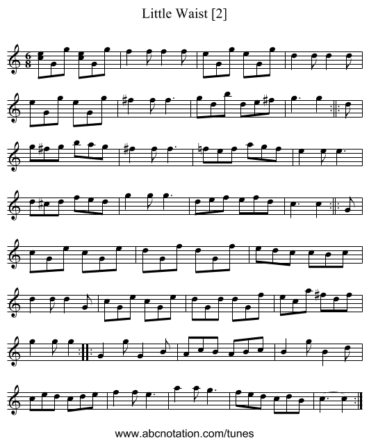 Little Waist [2] - staff notation