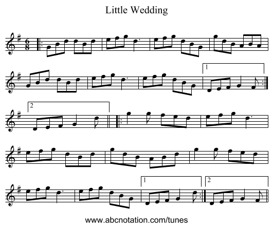 Little Wedding - staff notation