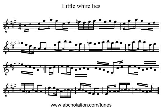 Little white lies - staff notation