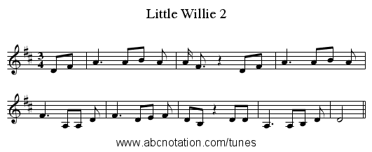Little Willie 2 - staff notation