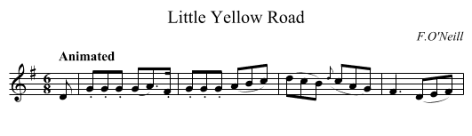 Little Yellow Road - staff notation