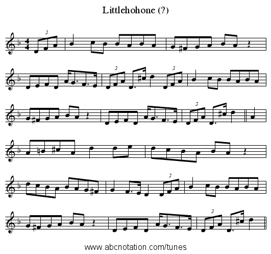 Littlehohone (?) - staff notation