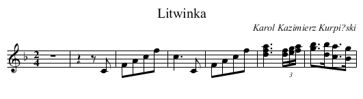 Litwinka - staff notation