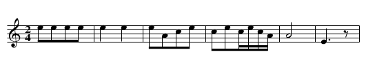 Liu yue tian shui - staff notation