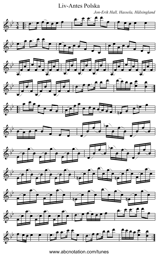 Liv-Antes Polska - staff notation