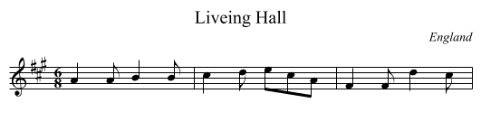 Liveing Hall - staff notation