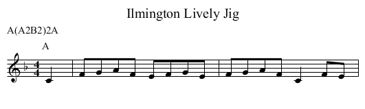 Lively Jig, Ilmington - staff notation