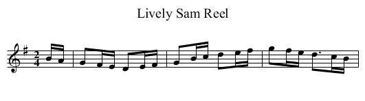 Lively Sam Reel - staff notation