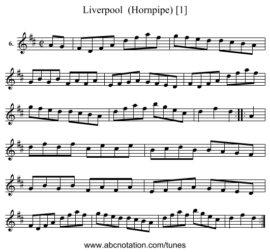 Liverpool  (Hornpipe) [1] - staff notation