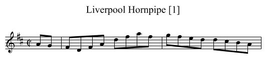 Liverpool Hornpipe [1] - staff notation