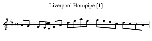 Liverpool Hornpipe [1] - staff notation
