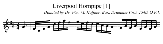 Liverpool Hornpipe [1] - staff notation
