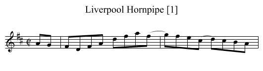 Liverpool Hornpipe [1] - staff notation